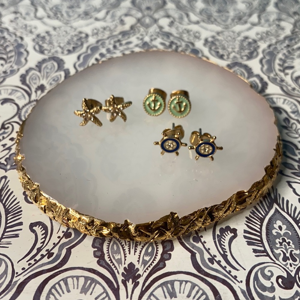 Three Pairs of Nautical Post Earrings